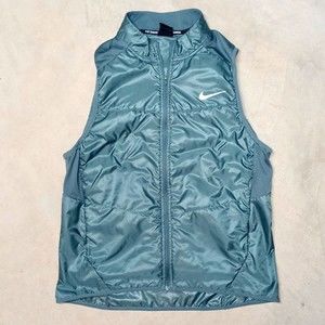 Nike Running Green Full Zip Polyfull Lightweight Vest - Men's Size Large